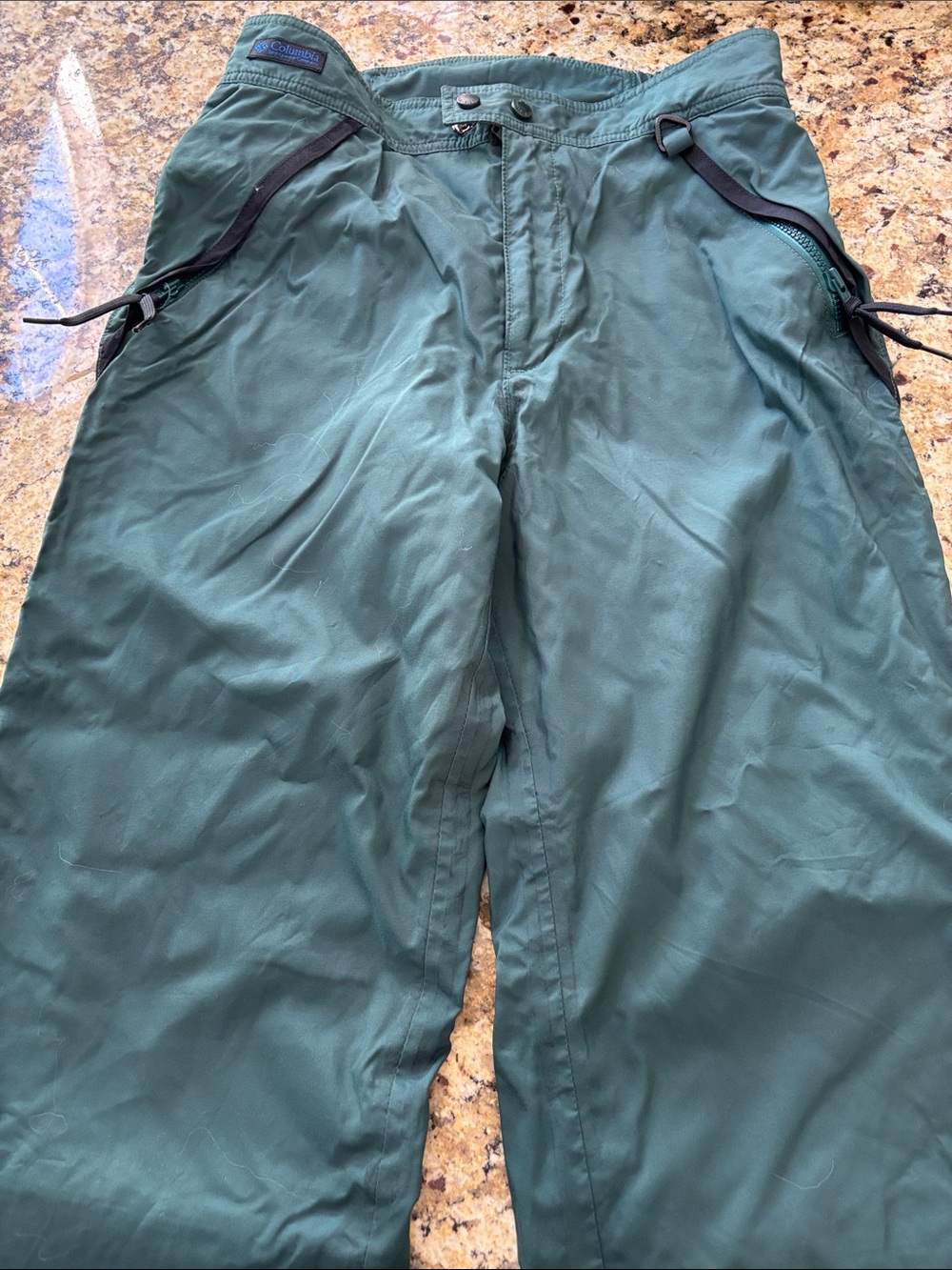 Columbia Men's Dark Green Cargo Pants with Zippered Pockets